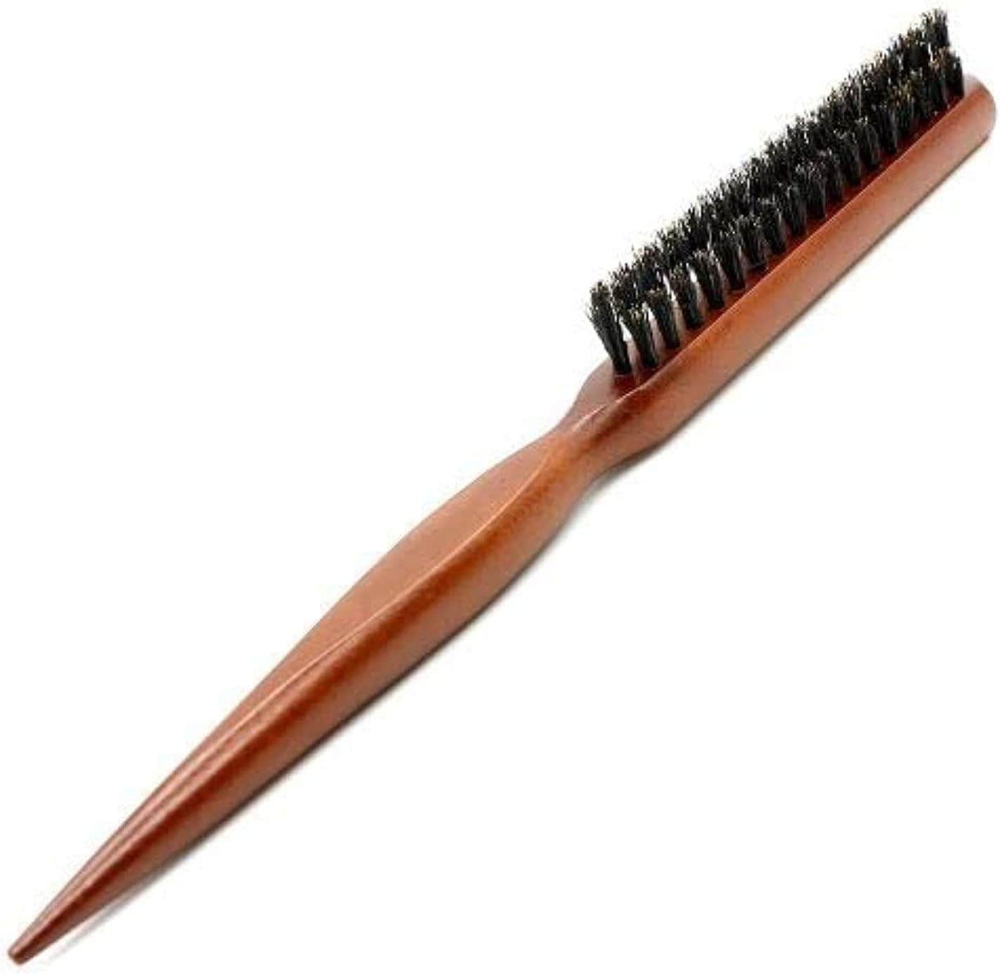 Wooden Barber Hair Brush with Flexible Nylon Bristles - Hair Care Tool