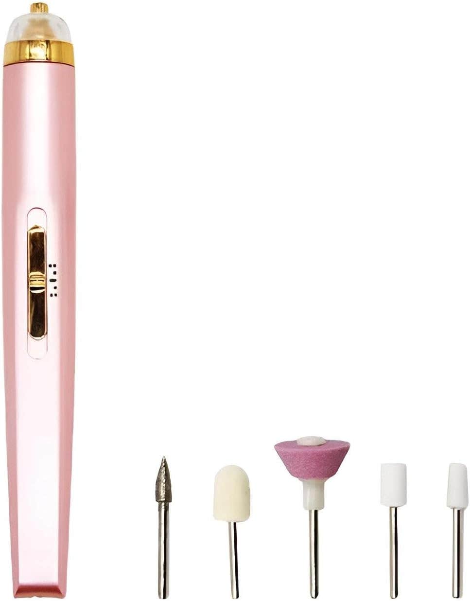 Portable Electric Nail Drill Set - Rechargeable, 5-in-1 Kit with Multiple Grinding Bits