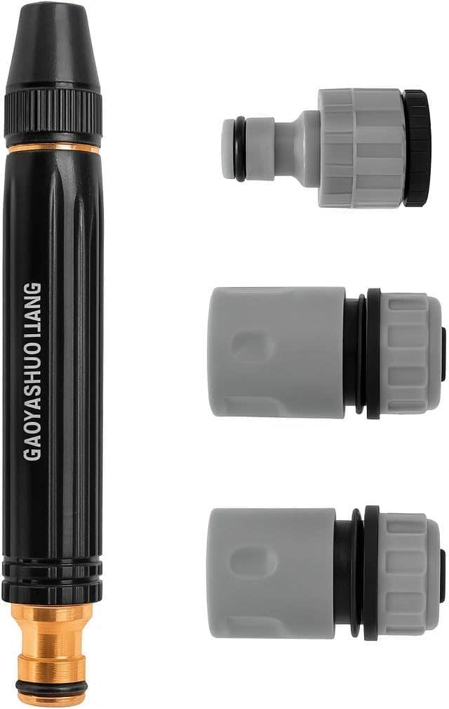 High Pressure Water Spray Gun Nozzle - 360° Rotating Head, Adjustable Modes