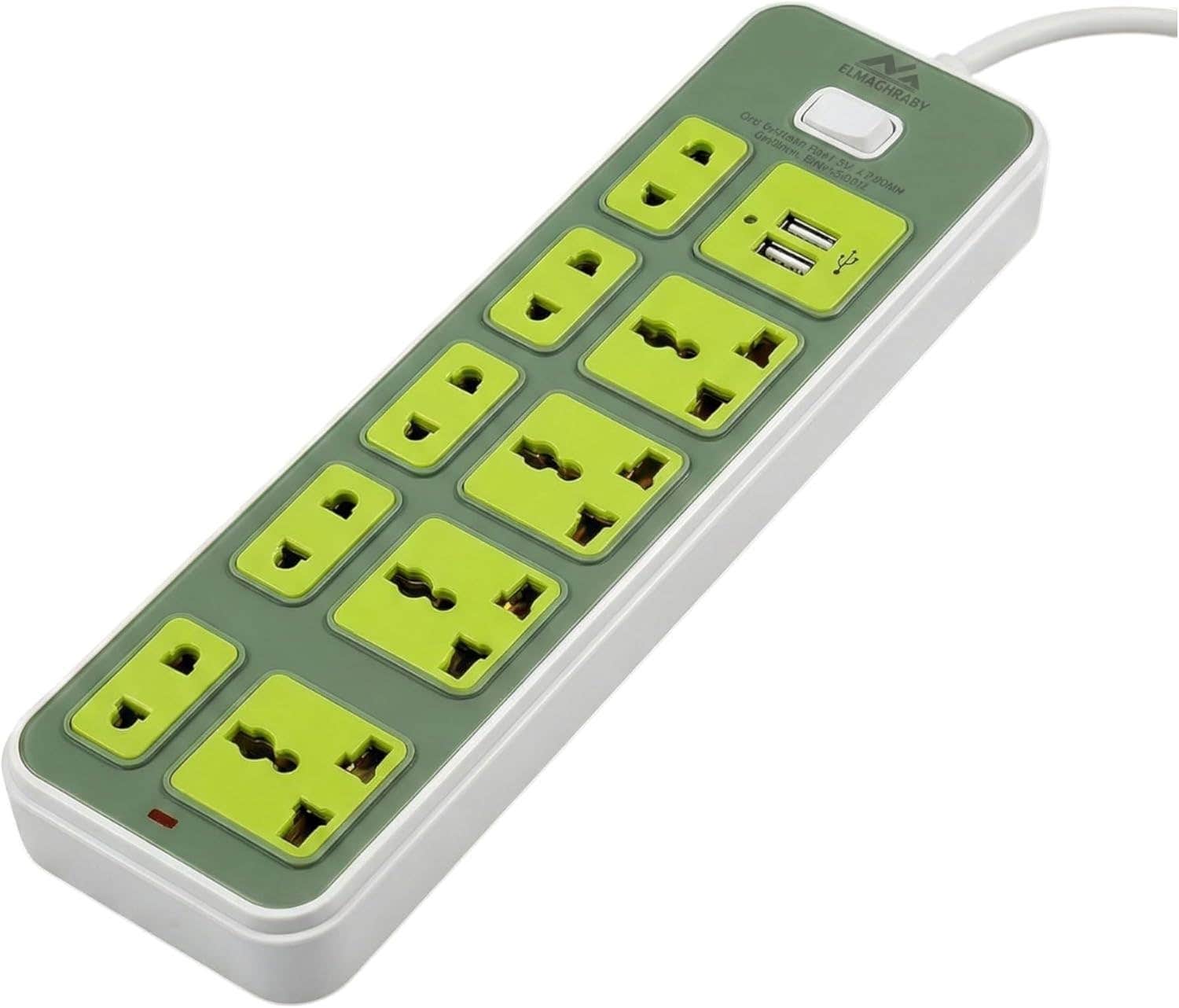 6-Outlet Power Strip with USB Ports & Type-C | Surge Protection | Compact Design
