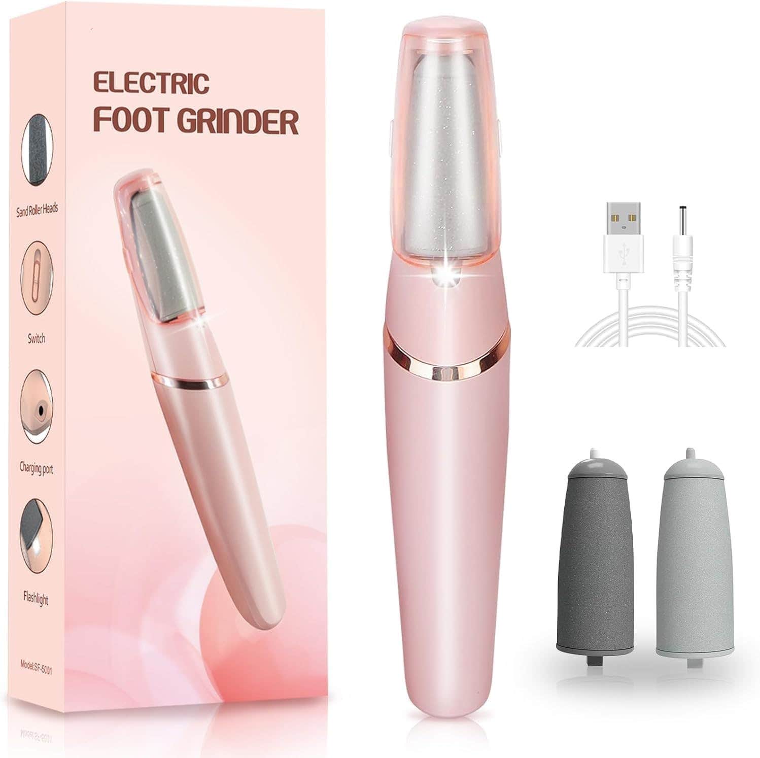 LANFFIA Electric Foot Callus Remover - Rechargeable Pedicure Tool