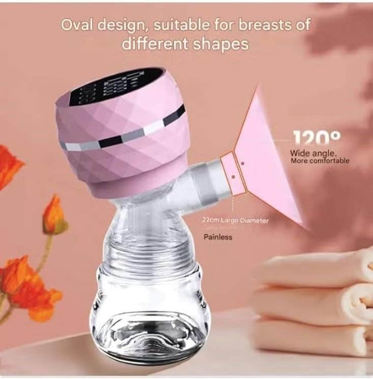 Portable Electric Breast Pump with LED Display - 9 Levels Massage & Milk Expression Modes - USB Rechargeable