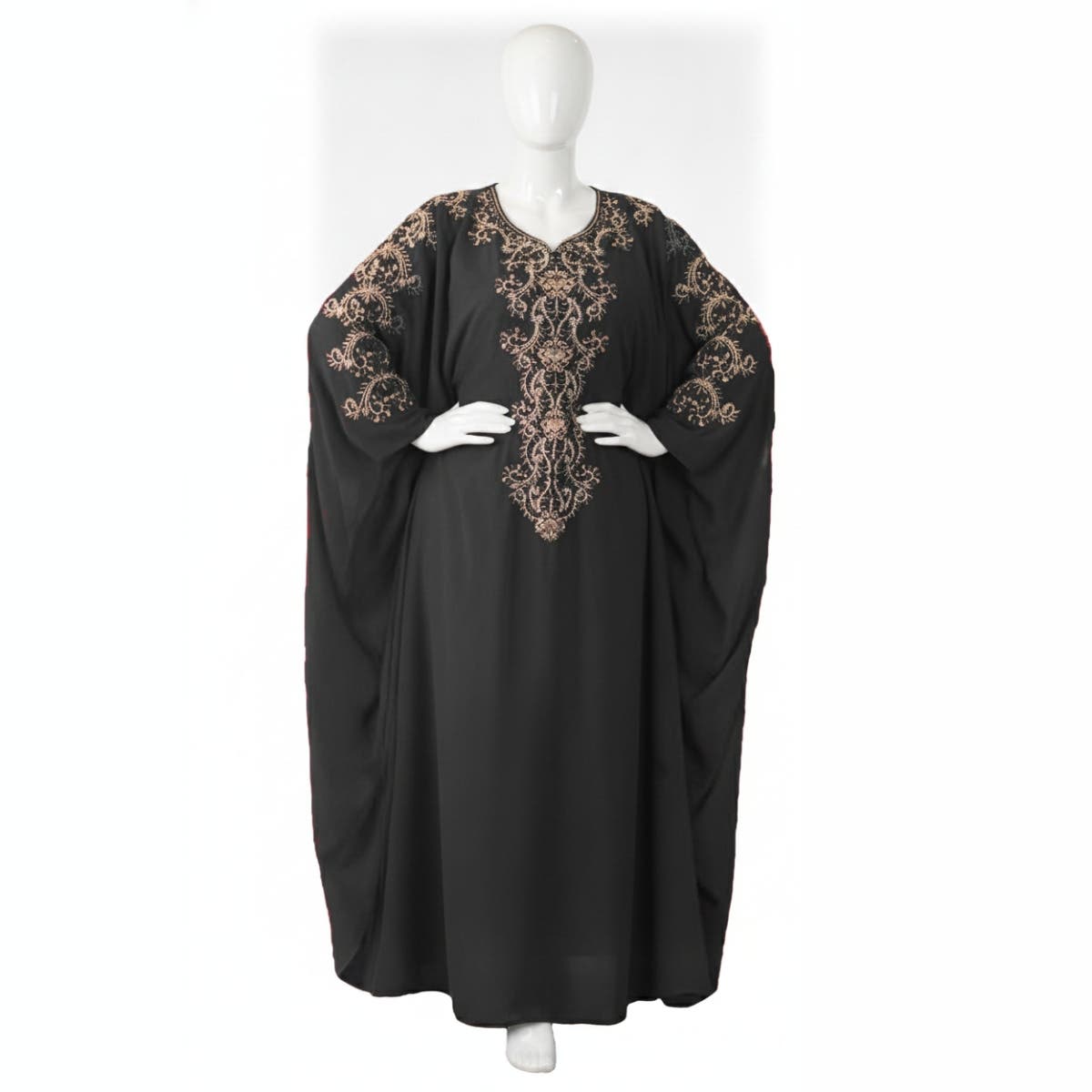 Women's Reception Abaya - Gamal Sons, Chiffon, Model 536, 2 Pieces - Black