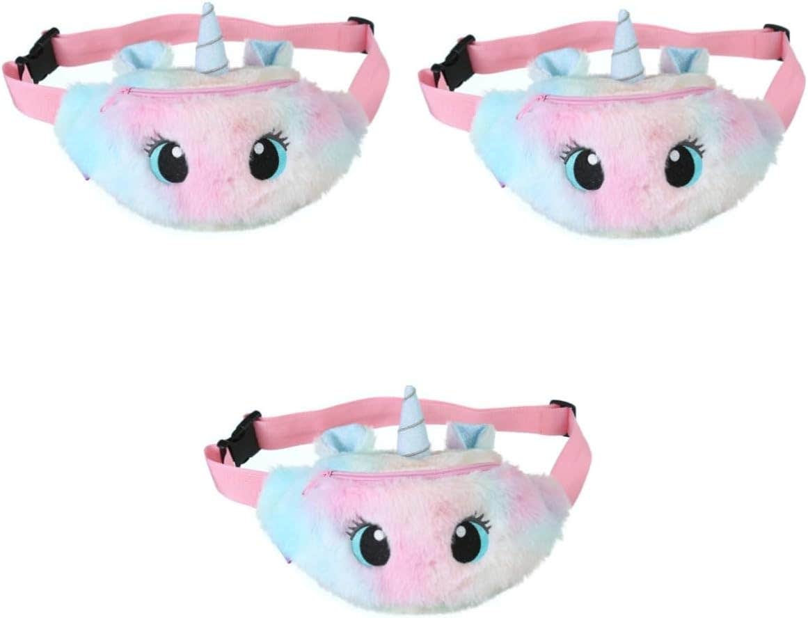 VALICLUD Plush Unicorn Crossbody Bags Set - Women's Fashion Shoulder Chest Waist Bag