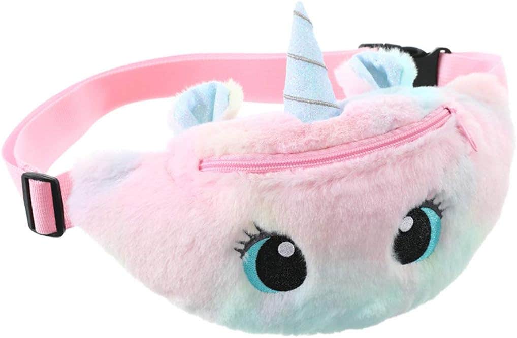 dressfan Unicorn Plush Kids Belt Bag | Cute Fanny Pack | Multi-Use Waist & Chest Bag