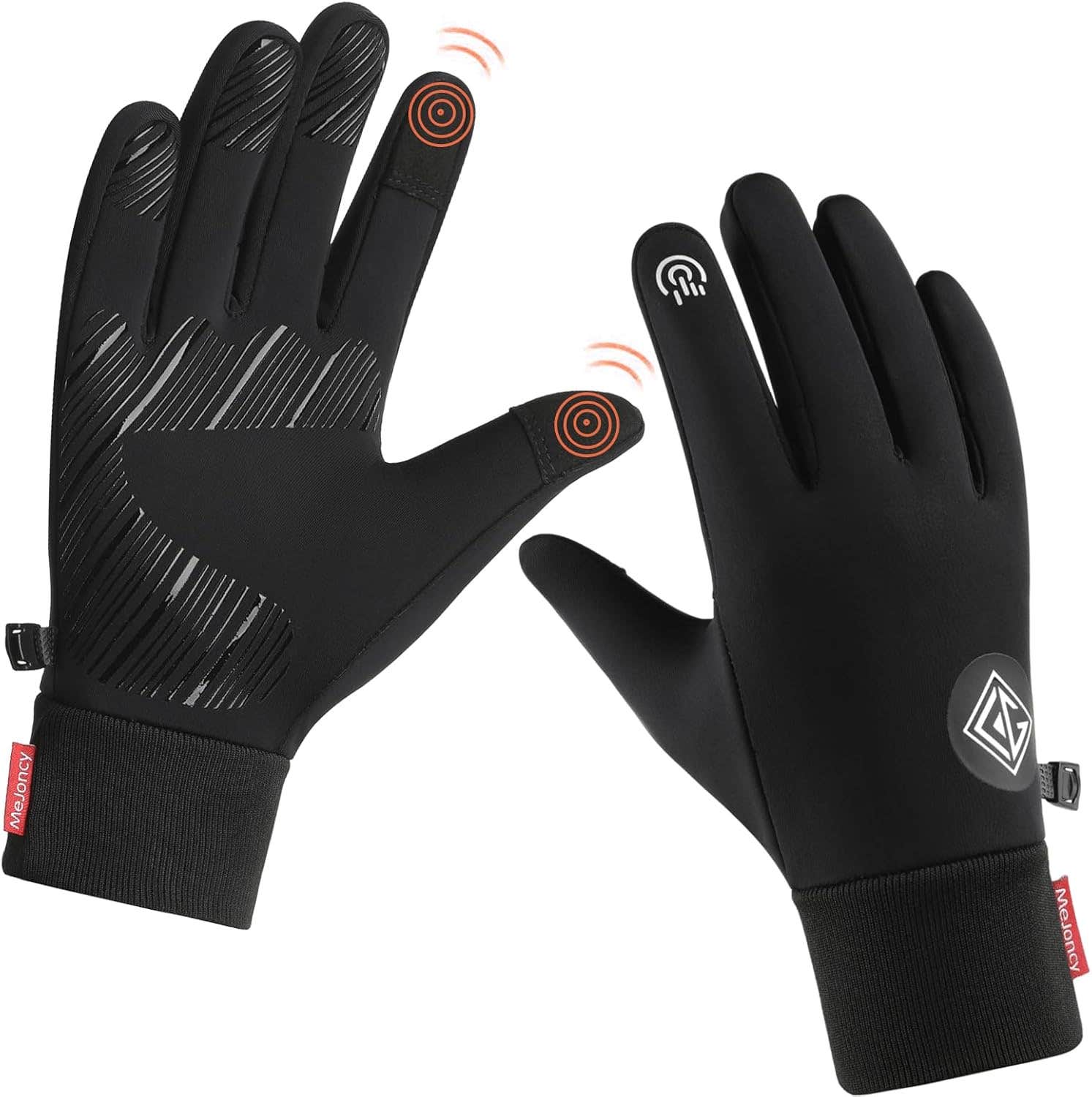 CRAZY SHARK Winter Warm Touchscreen Cycling Gloves - Black, Thermal & Windproof