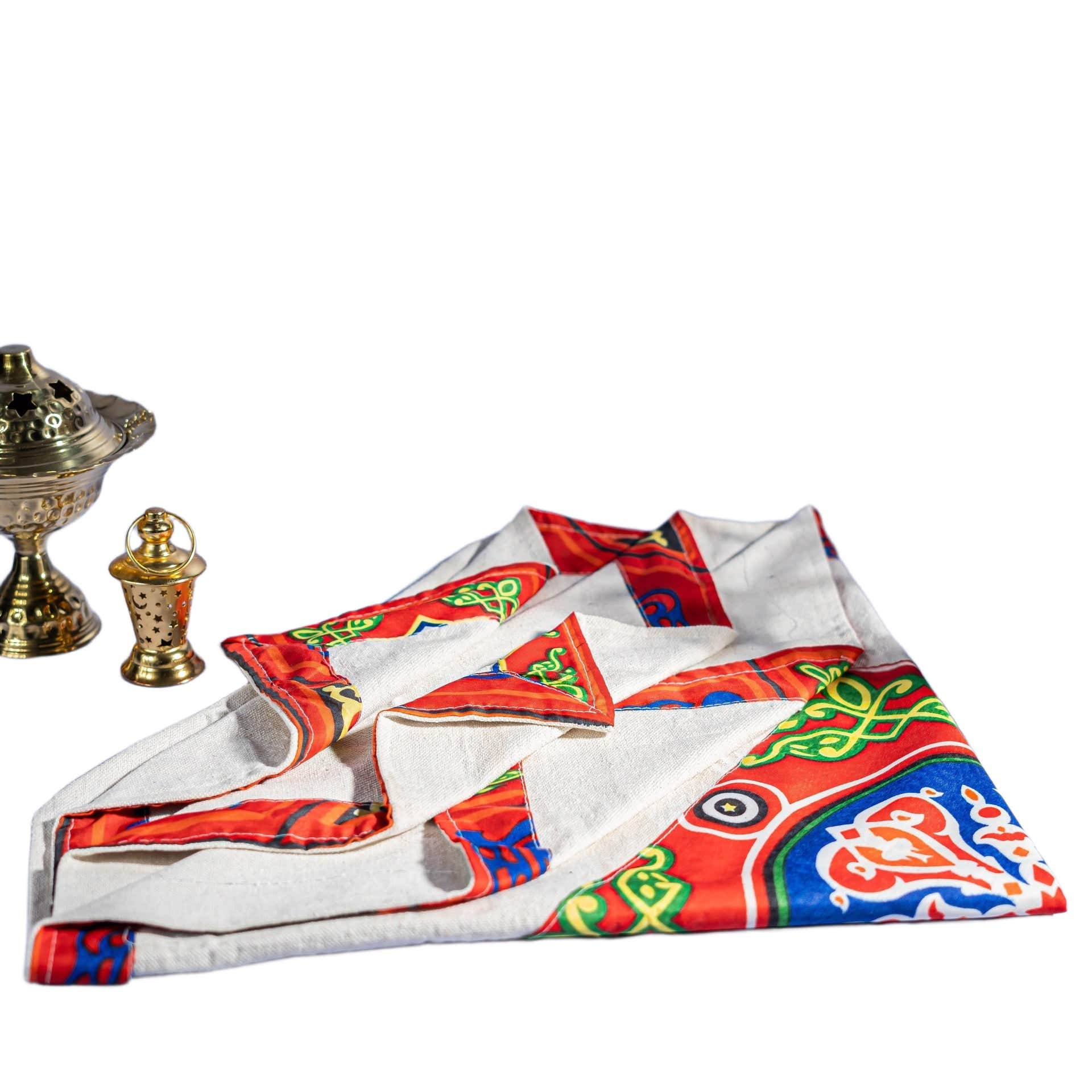 Egyptian Ramadan Handmade Tablecloth - Traditional Motifs, 150x150cm