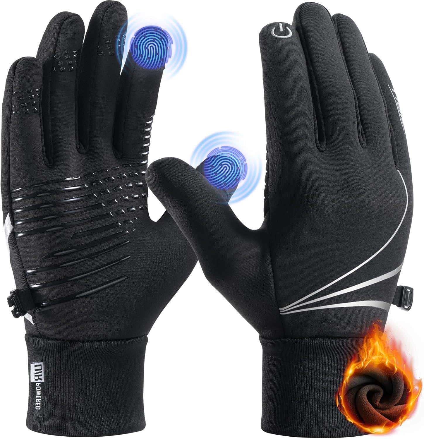 PULIOU Thermal Cycling Gloves for Men and Women - Windproof Touchscreen Non-Slip Sports Gloves