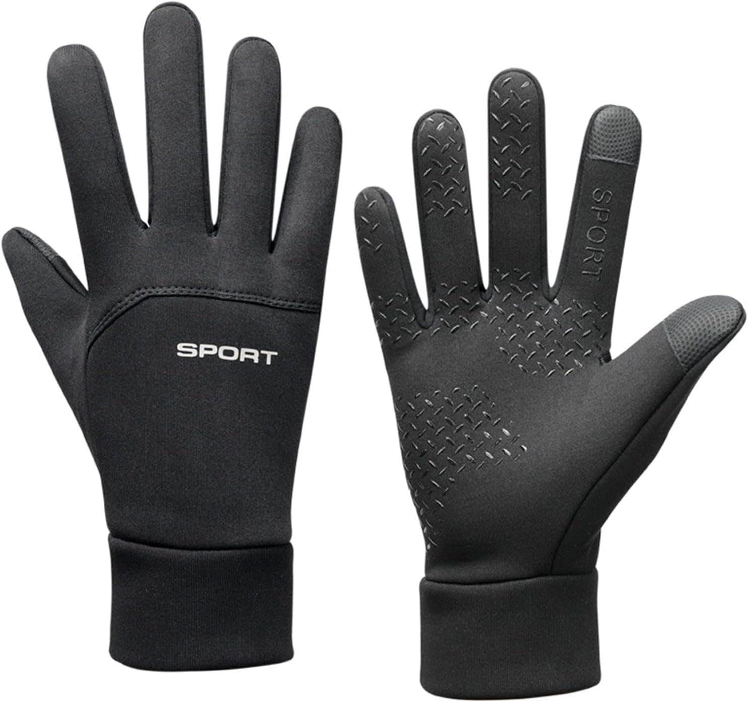 HOTMNTY Thermal Touchscreen Cycling Gloves for Men Women - Black