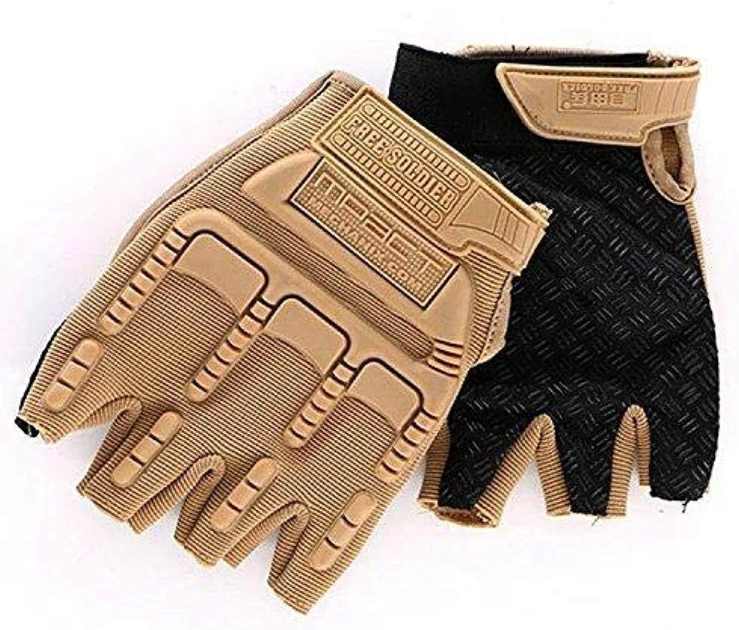 Generic Unisex Beige Half Finger Sports Wrist Gloves