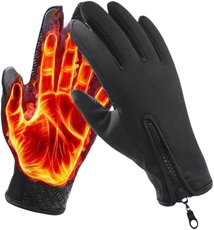Winter Touchscreen Gloves | Waterproof Thermal Black | Unisex Sports Running Cycling | Non-Slip Breathable