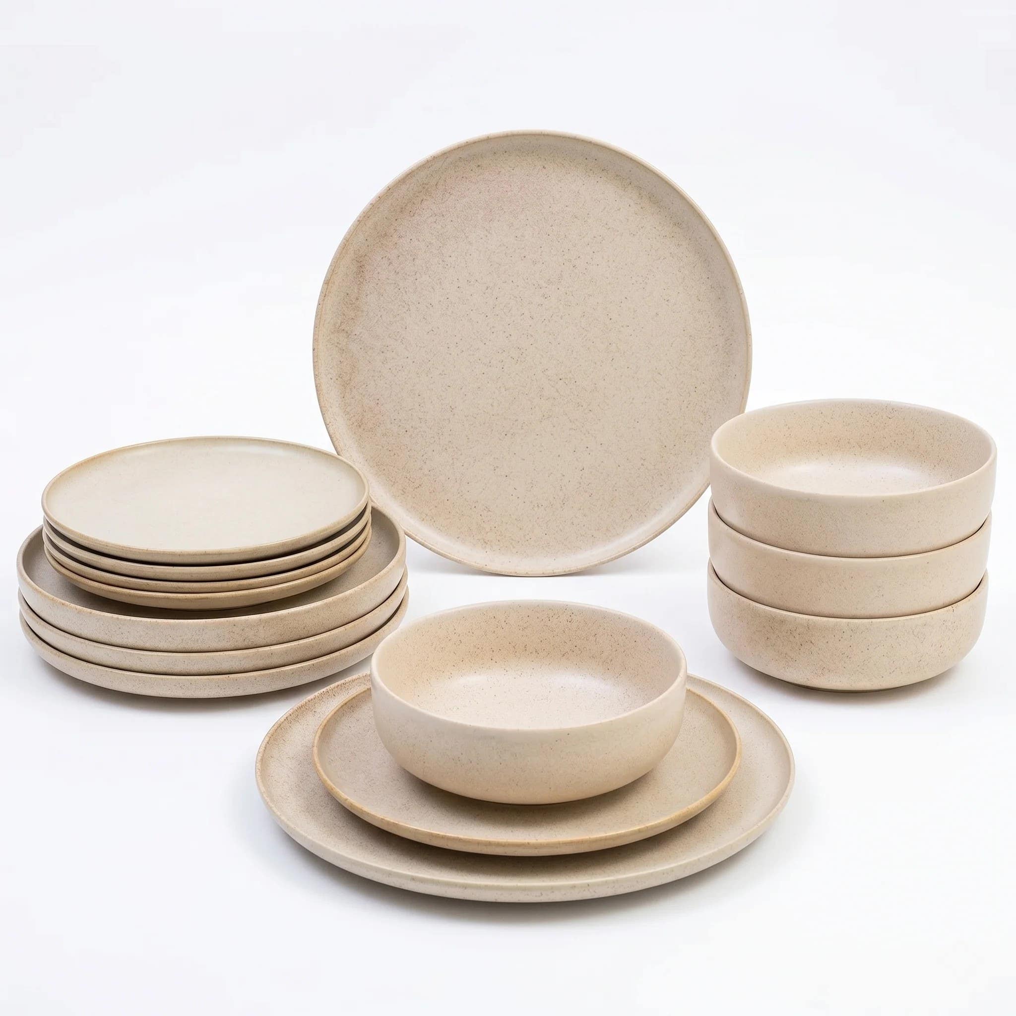HomePro Sand Matte 24-Piece Dinner Set - Premium Porcelain Tableware