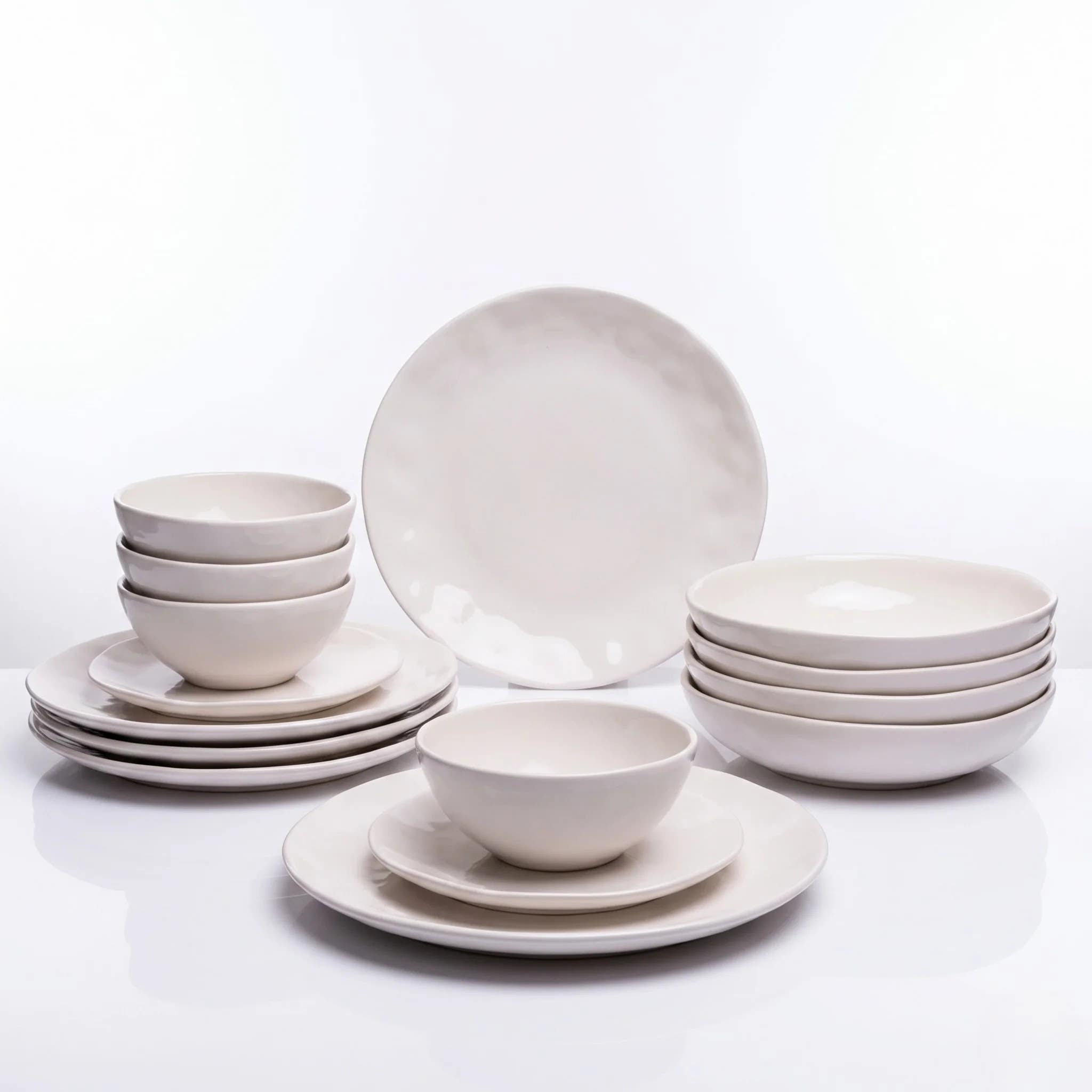 SnowDune 24-Piece Premium Porcelain Dinner Set | Elegant Dining | Microwave & Dishwasher Safe