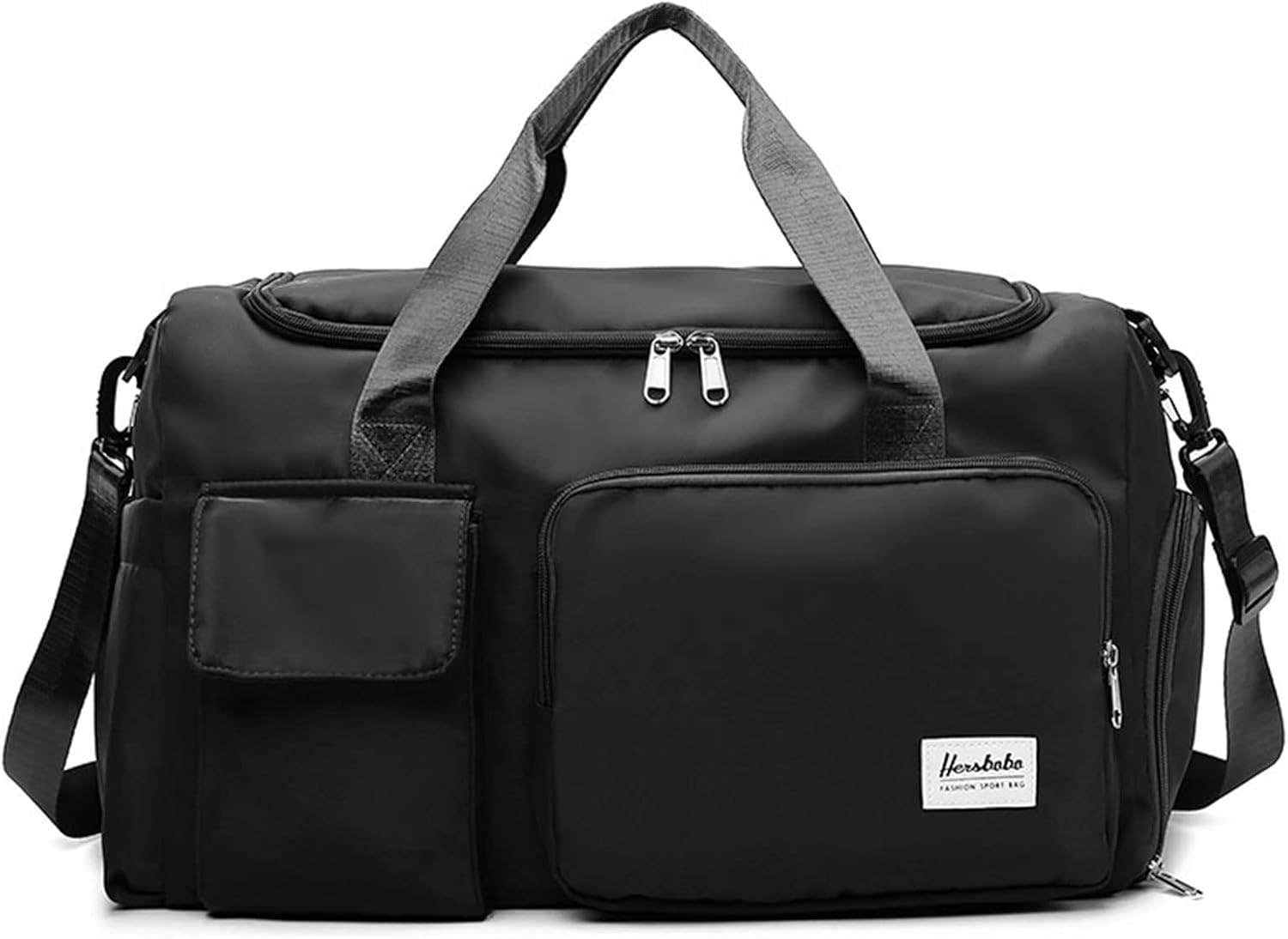 Yitexin Gym Duffle Bag with Shoe Compartment & Wet Pocket - Black