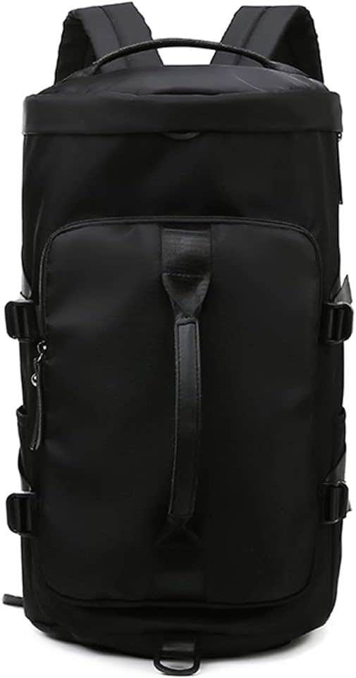 Manfnee Sport Duffel Backpack Gym Bag with Shoes Compartment - Black