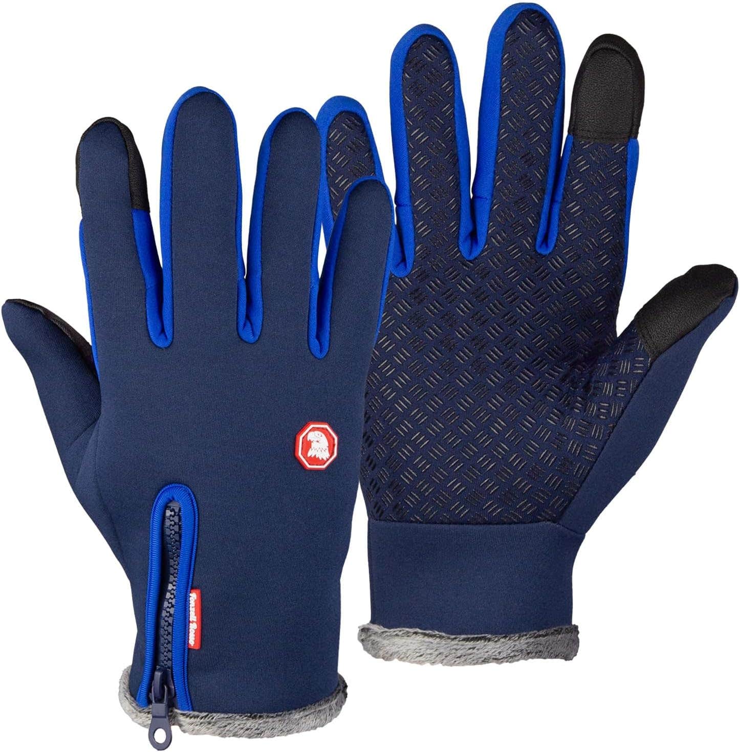 Fonzell Rosso Thermal Windproof Cycling Gloves - Navy, Smartphone Compatible, Boa Lined