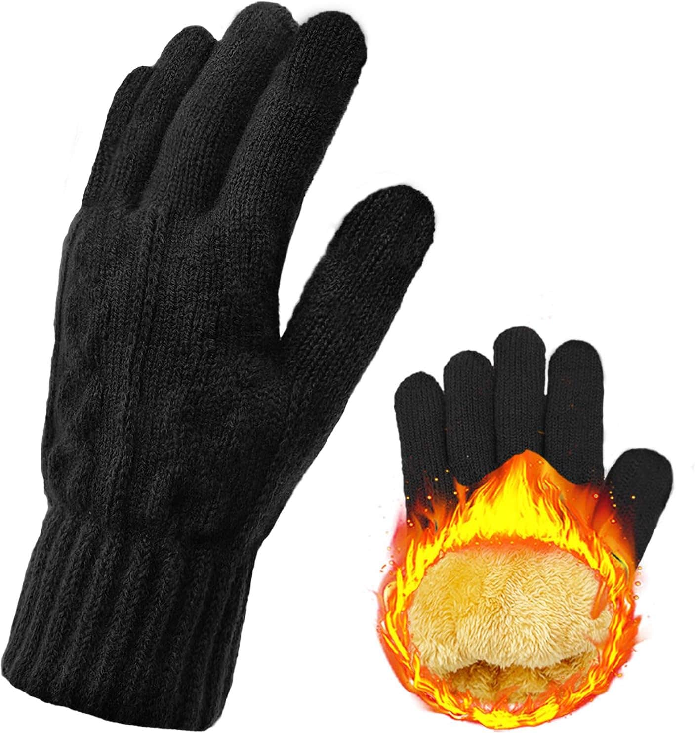 Women's Winter Gloves, Warm Touchscreen Gloves, Wool Lining Gloves for Outdoor Activities Soft Skiing Running Cycling