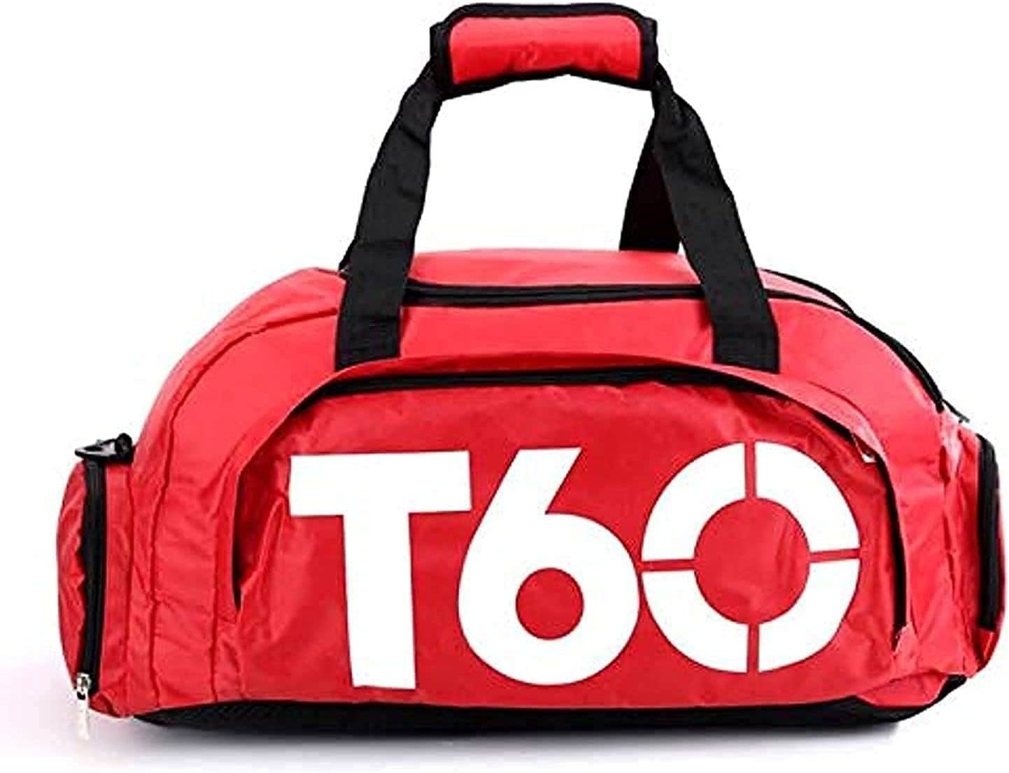 Beauenty Men's and Women's 3 in 1 Sports Fitness Bag with Shoe Position Dry and Wet Separation, Large Capacity, Foldable, Red