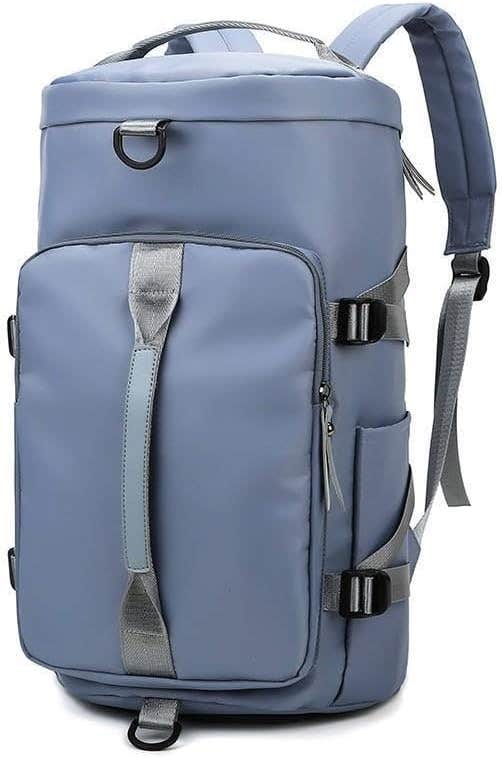 TANGBOLIBO Gym Bag for Men and Women - Sports Duffle Bag Travel Backpack Weekender Overnight Bag with Shoe Compartment - Blue - 42L - Nylon, Blue, One Size
