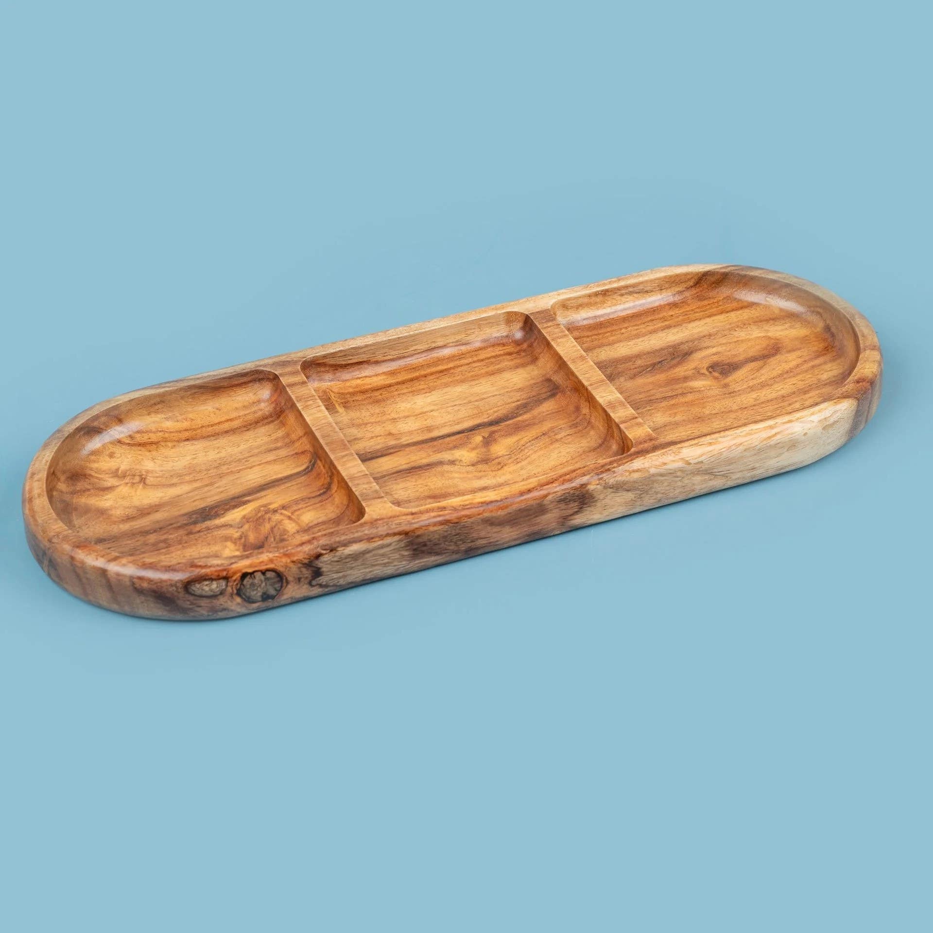 TriWood Divided Serving Plate