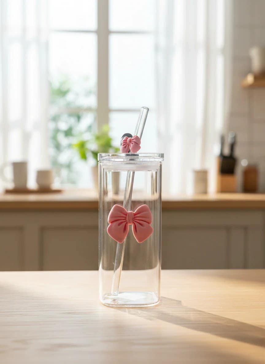 Pink Bow Glass