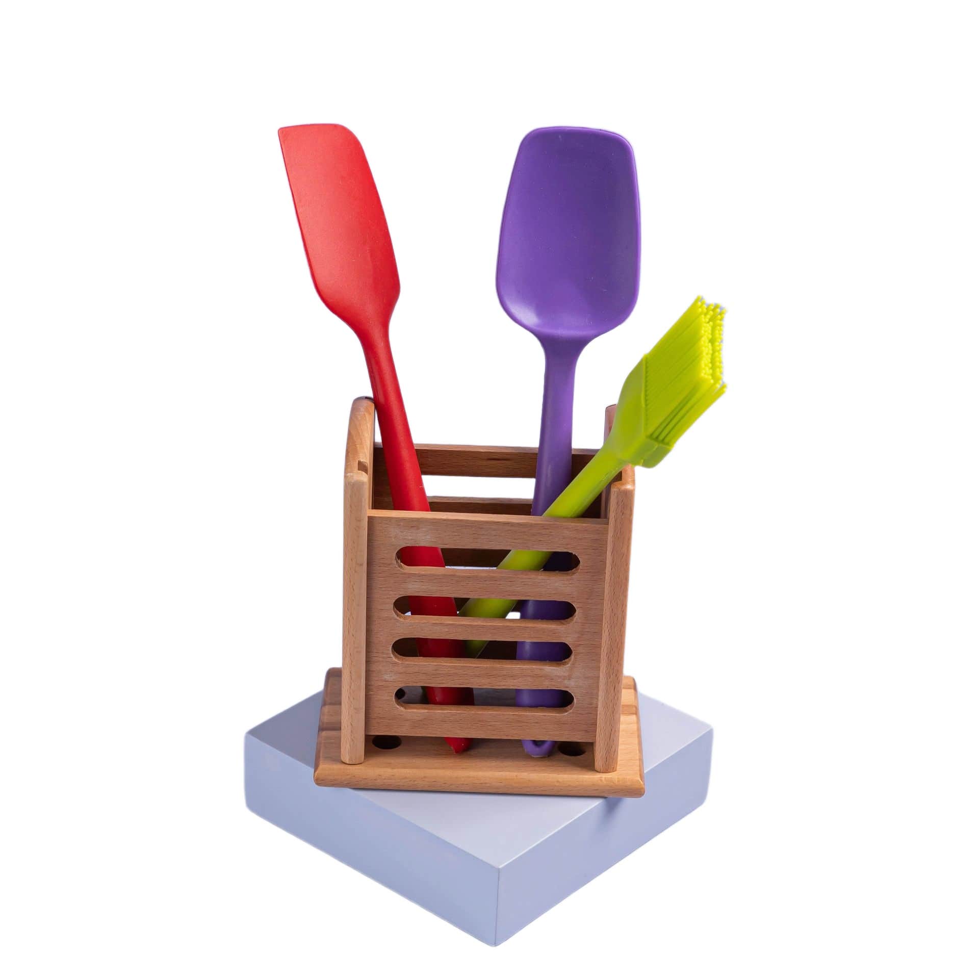 Modern Cube Spoon Holder Organizer for Kitchen Essentials