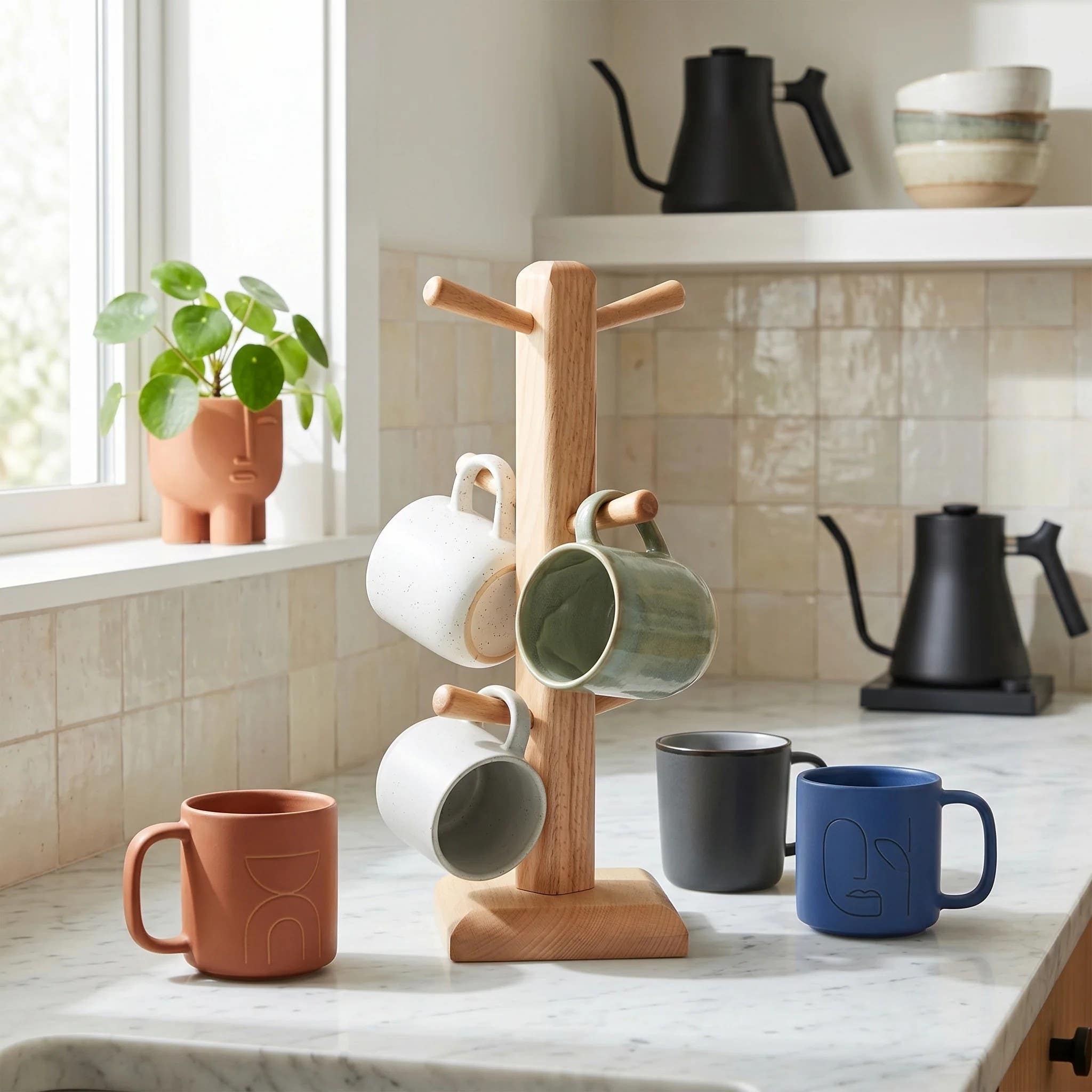 HomePro Mugs Tree Stand - Metal Countertop Cup Organizer