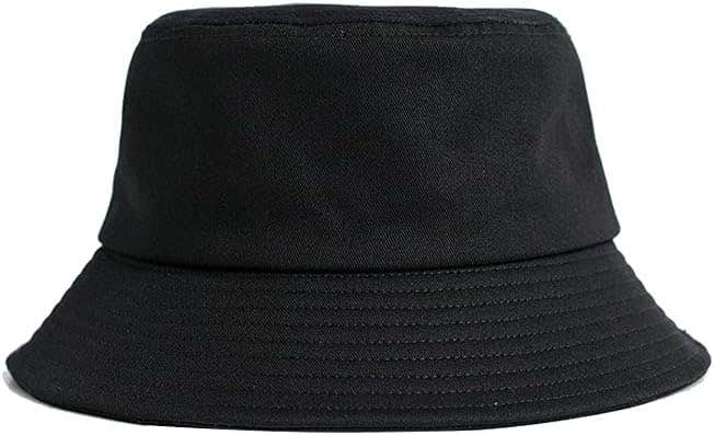 Unisex Cotton Foldable Bucket Hat, Black, One Size