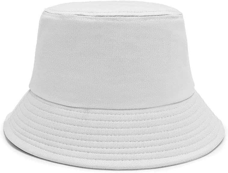 All Season Wear Basic Unisex Cotton Foldable Bucket Hat, White, One size