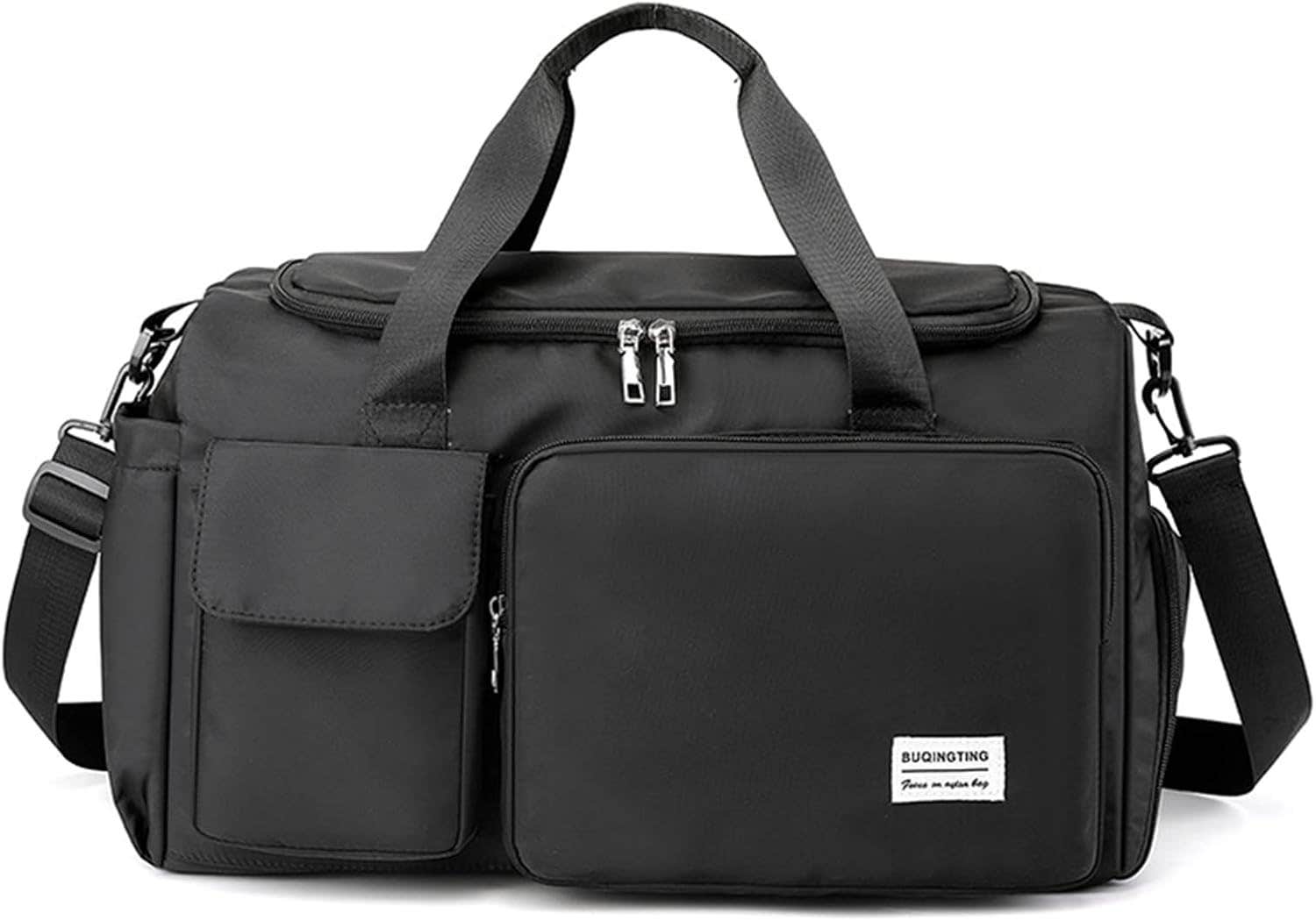 CORIOS Travel Duffel Bag for Women and Men Sports Gym Tote Bag Foldable Weekender Overnight Bag Carry-on Bags with Shoes Compartment Lightweight Shoulder Bag for Travel Gym Sport Daily Use Black