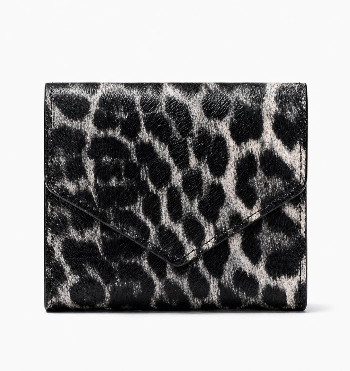 Women's Stylish Leopard Wallet Lightweight Wallet with Card & Money Compartments (Black)