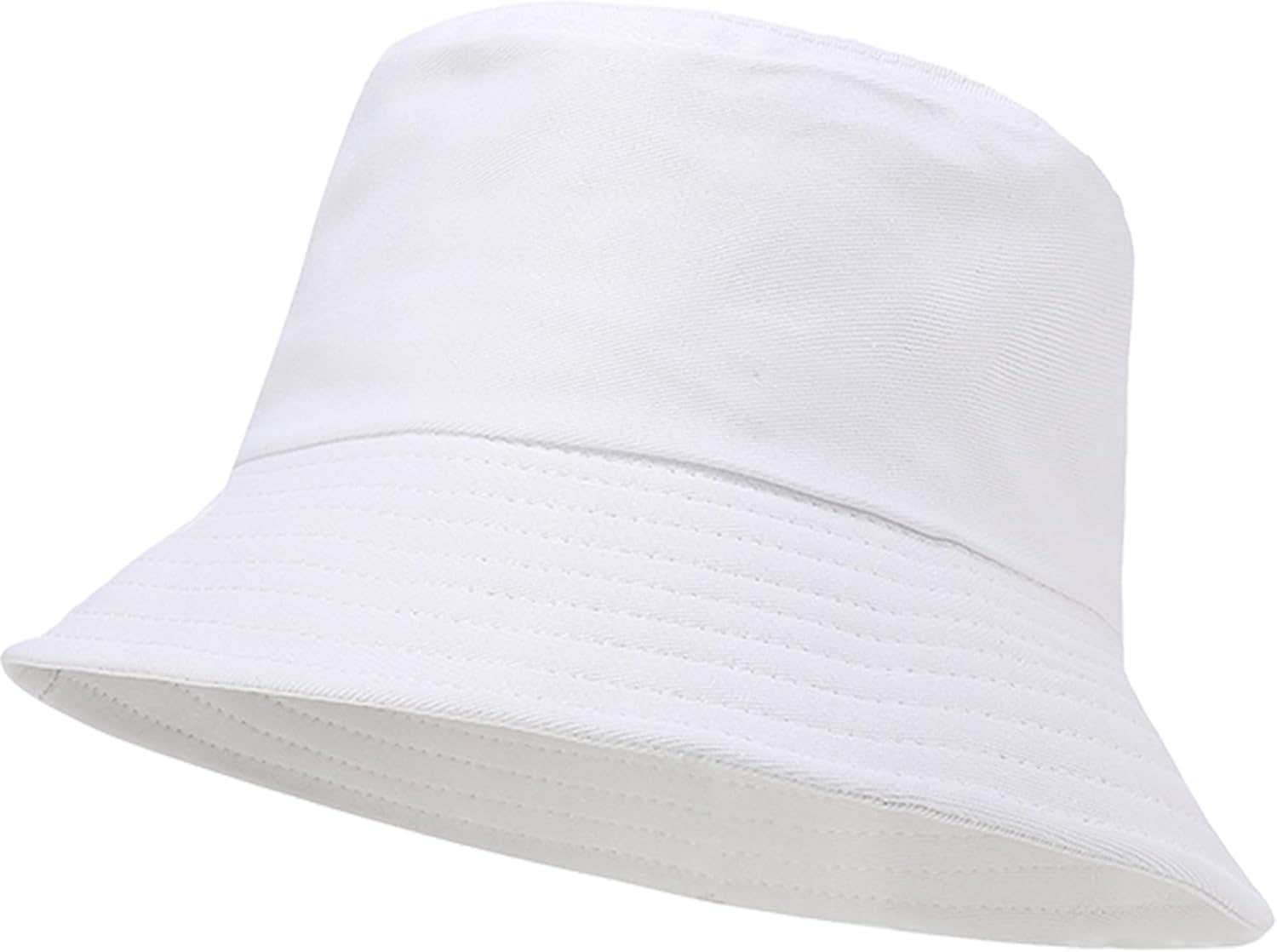 EXTRACARE Cotton Bucket Sun Hat - White, Adjustable Size