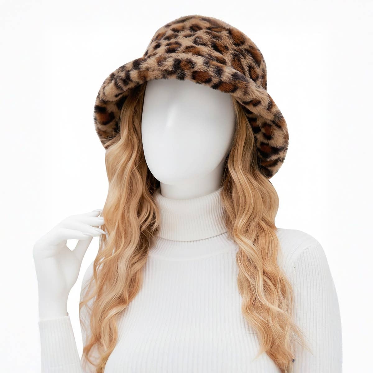 Faux Fur Fluffy Winter Bucket Hat for Women - Multicolor