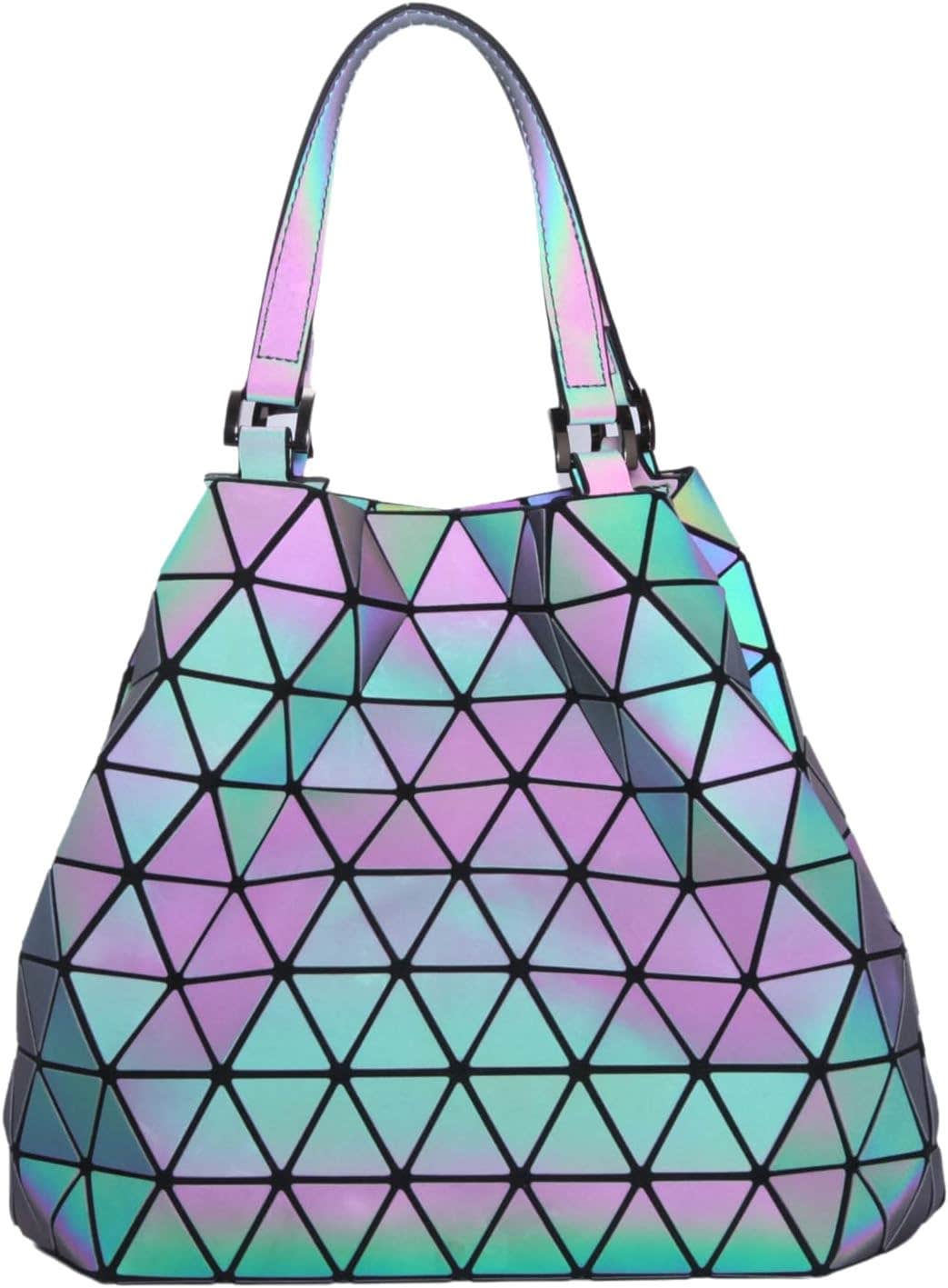 JZ Geometric Luminous Shoulder Bag for Women - Diamond Design