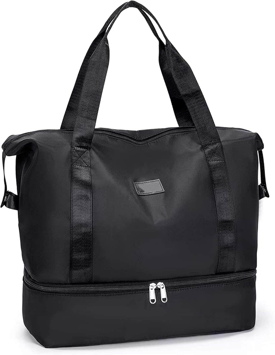 Paidiem Gym Bag Travel Duffle with Shoe Compartment - Black, 36L