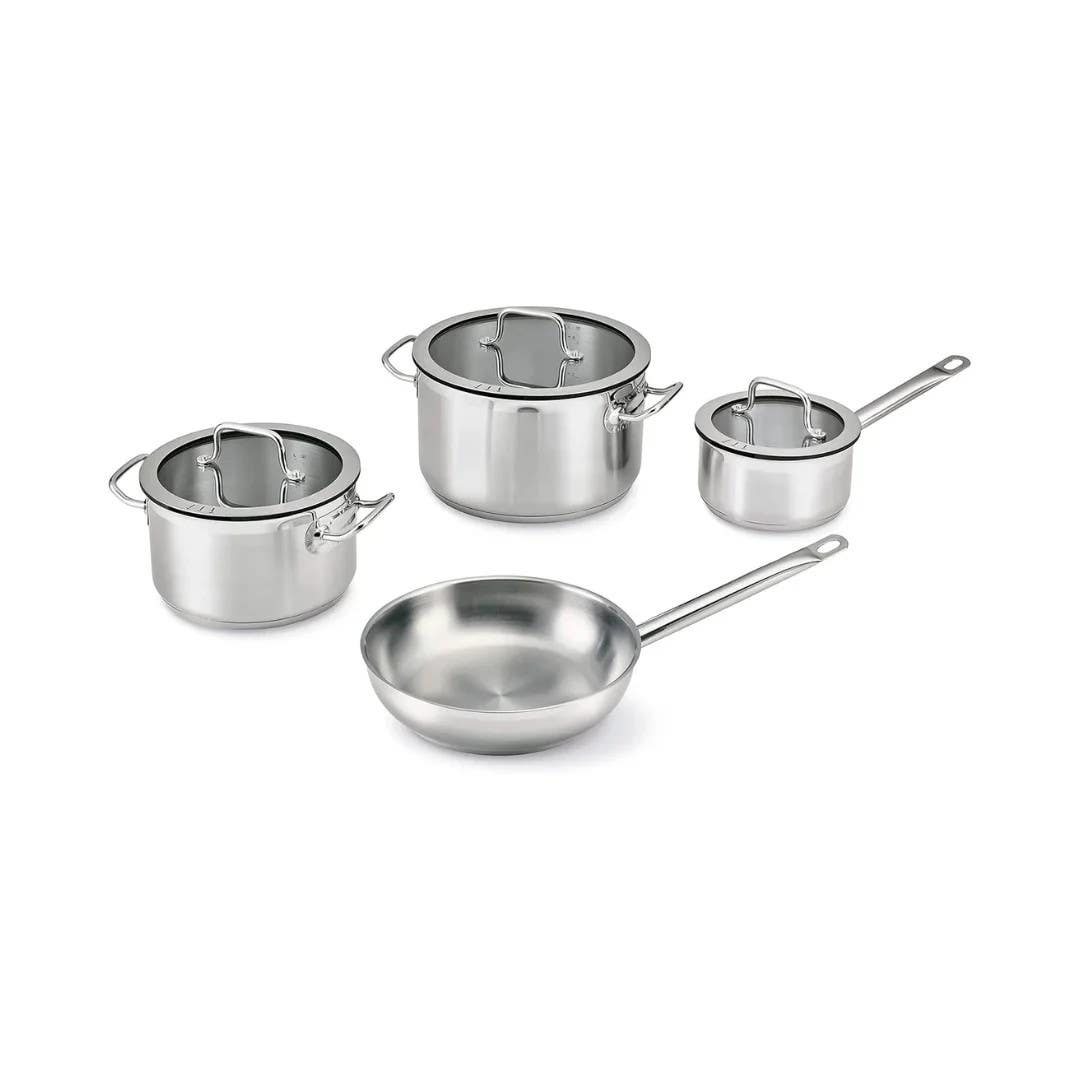 BergHOFF 7pc Stainless Steel Cookware Set with Downdraft Collection