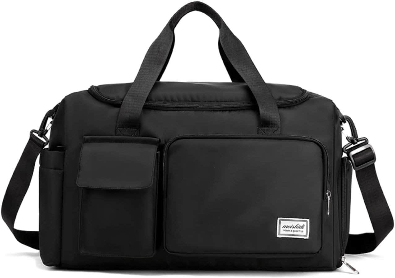 Xfopz Plaza Gym Bag for Women - Waterproof Weekender with Shoe Compartment & Wet Pocket