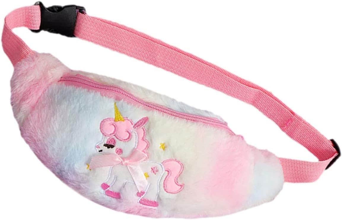 CRAFTHROU Kids Plush Unicorn Fanny Pack | Crossbody Chest Bag