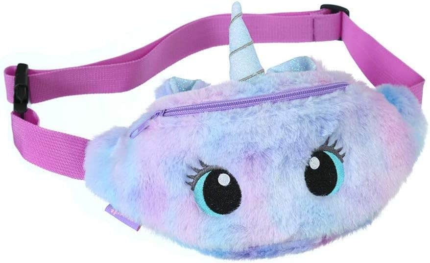 Zokrintz Girls Plush Unicorn Fanny Pack Waist Bag, Blue-2