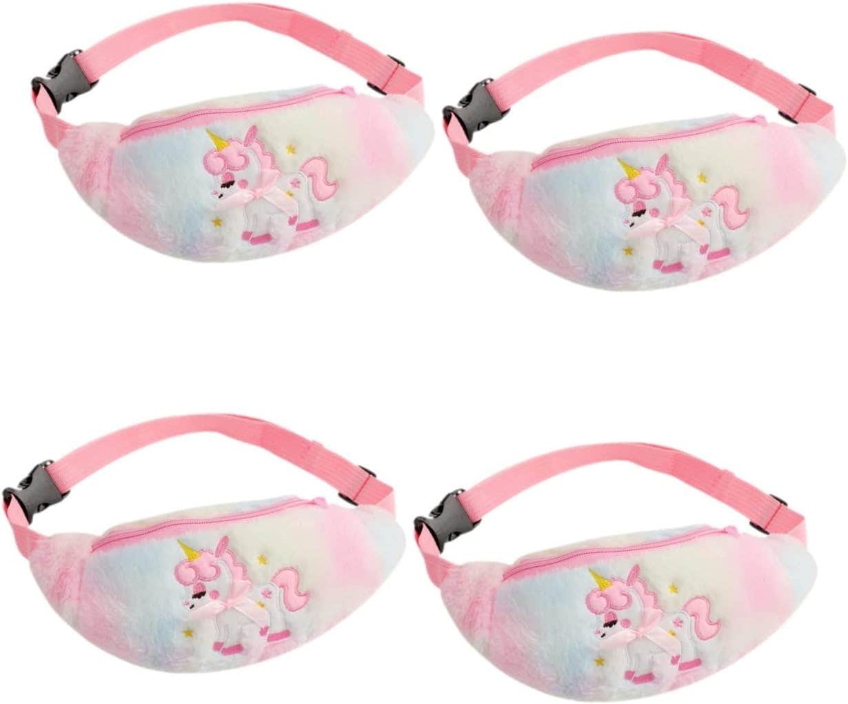 CALLARON Unicorn Waist Bag 4pcs - Cute Plush Animal Belt Bag for Girls