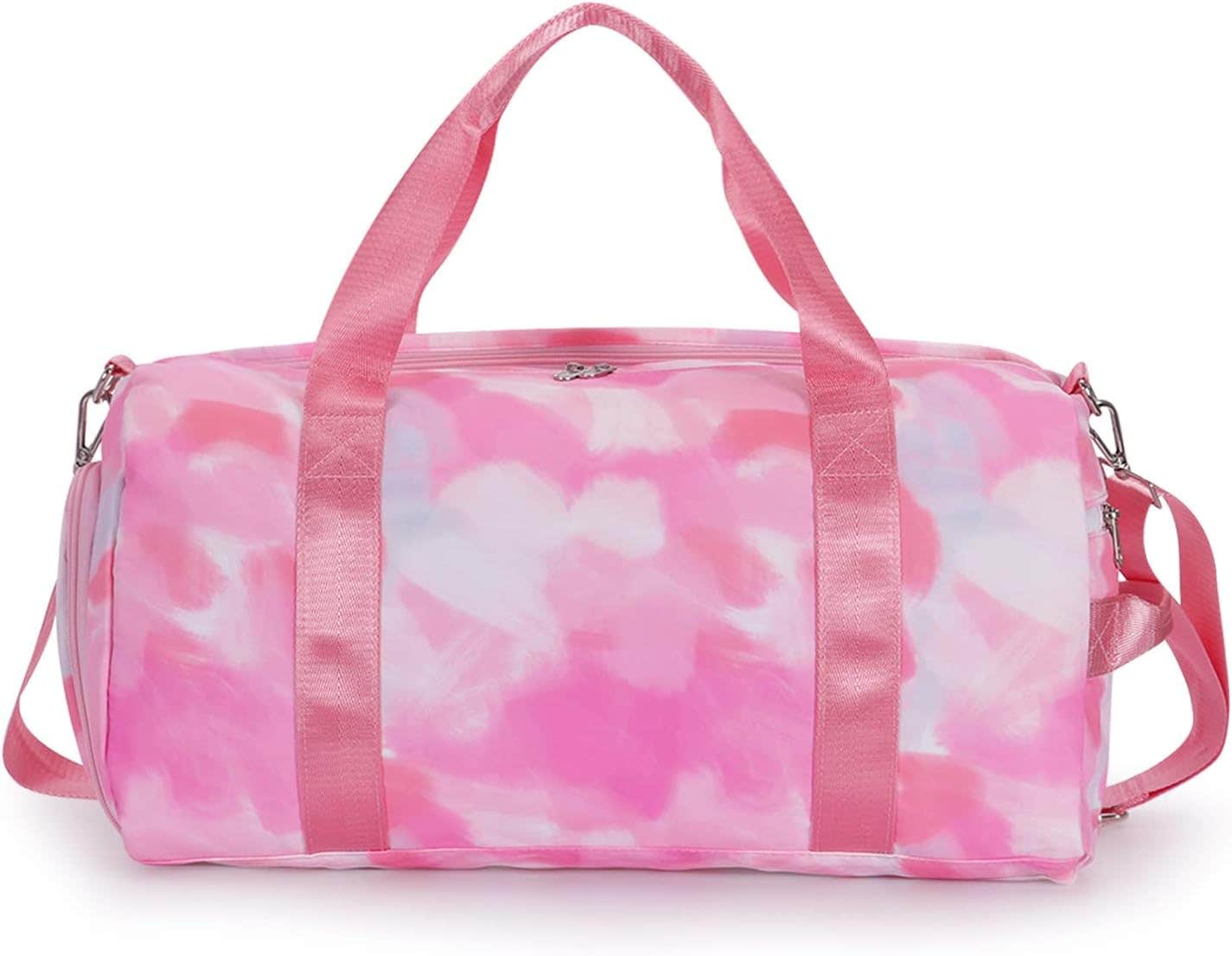 Enterlife Gym Duffle Bag - Pink Graffiti, Wet Pocket, Shoes Compartment