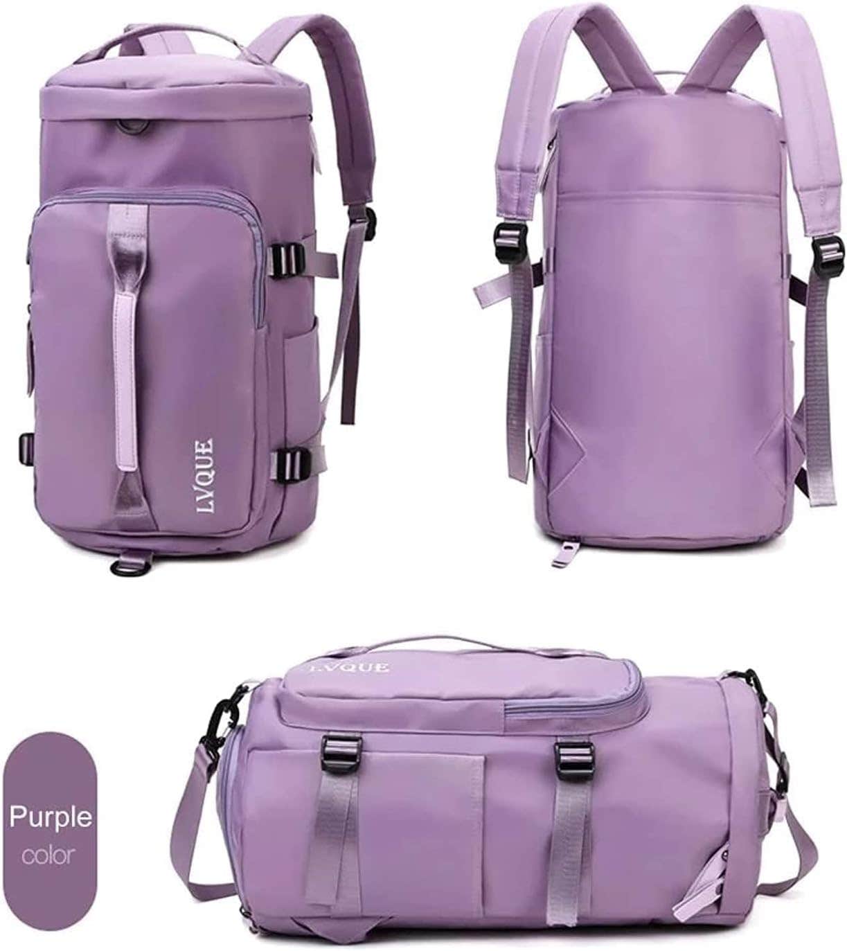 Generic Purple Gym Duffel Bag with Shoe Compartment - Waterproof Fitness Tote for Men and Women