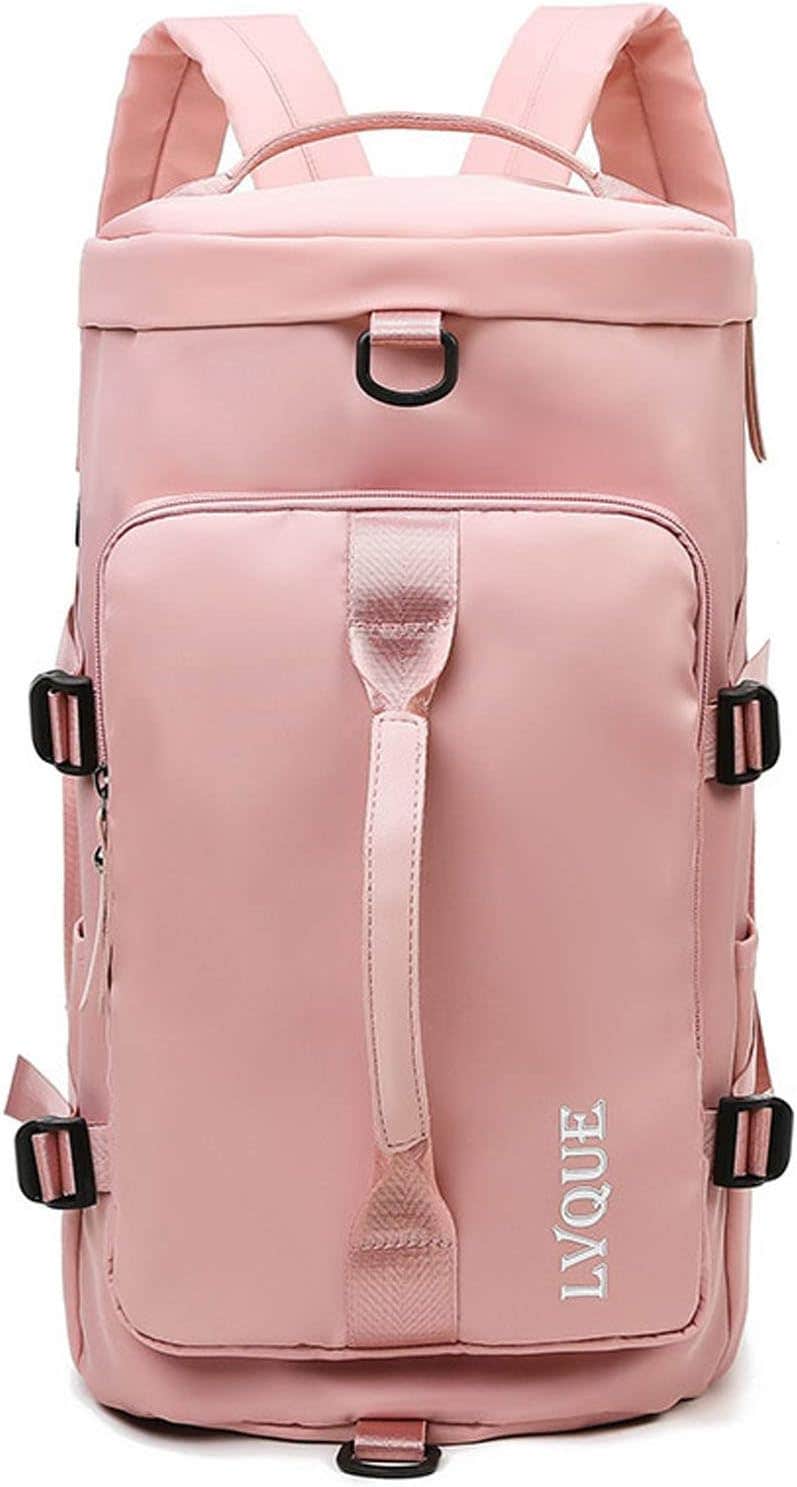 FANDARE Waterproof Travel Gym Backpack with Shoe Compartment - Light Pink