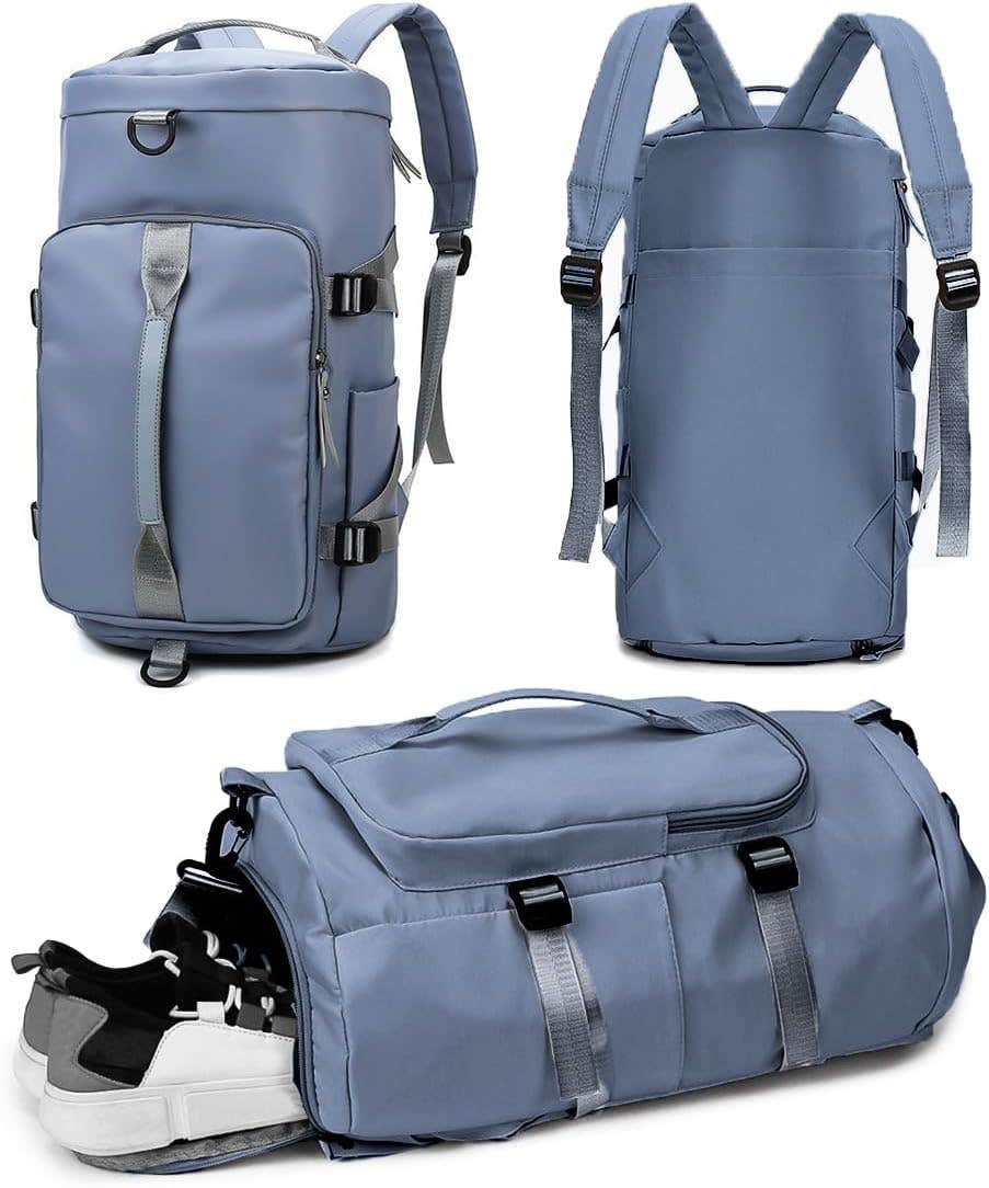 VOPHIA Sports Duffle Bag 55L with Shoe Compartment - Blue, Gym & Travel Bag