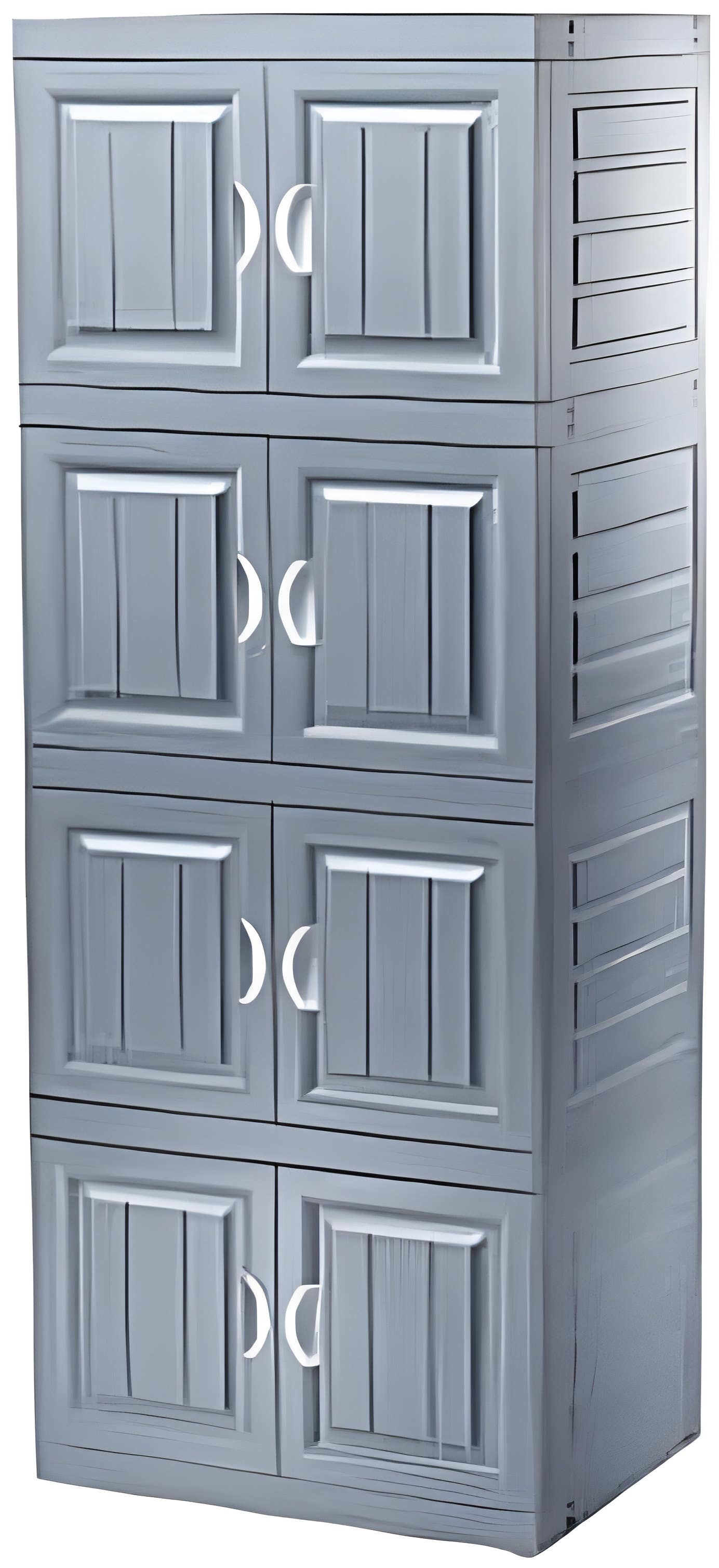 EL Watania Plastic Drawer Organizer Cabinet - Gray Quatrefoil, 4-Tier