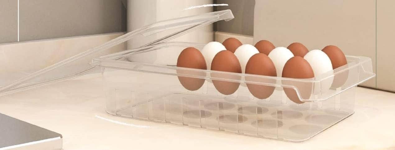 El Watania Turkish Egg Organizer Transparent Plastic Lightweight Storage Bin