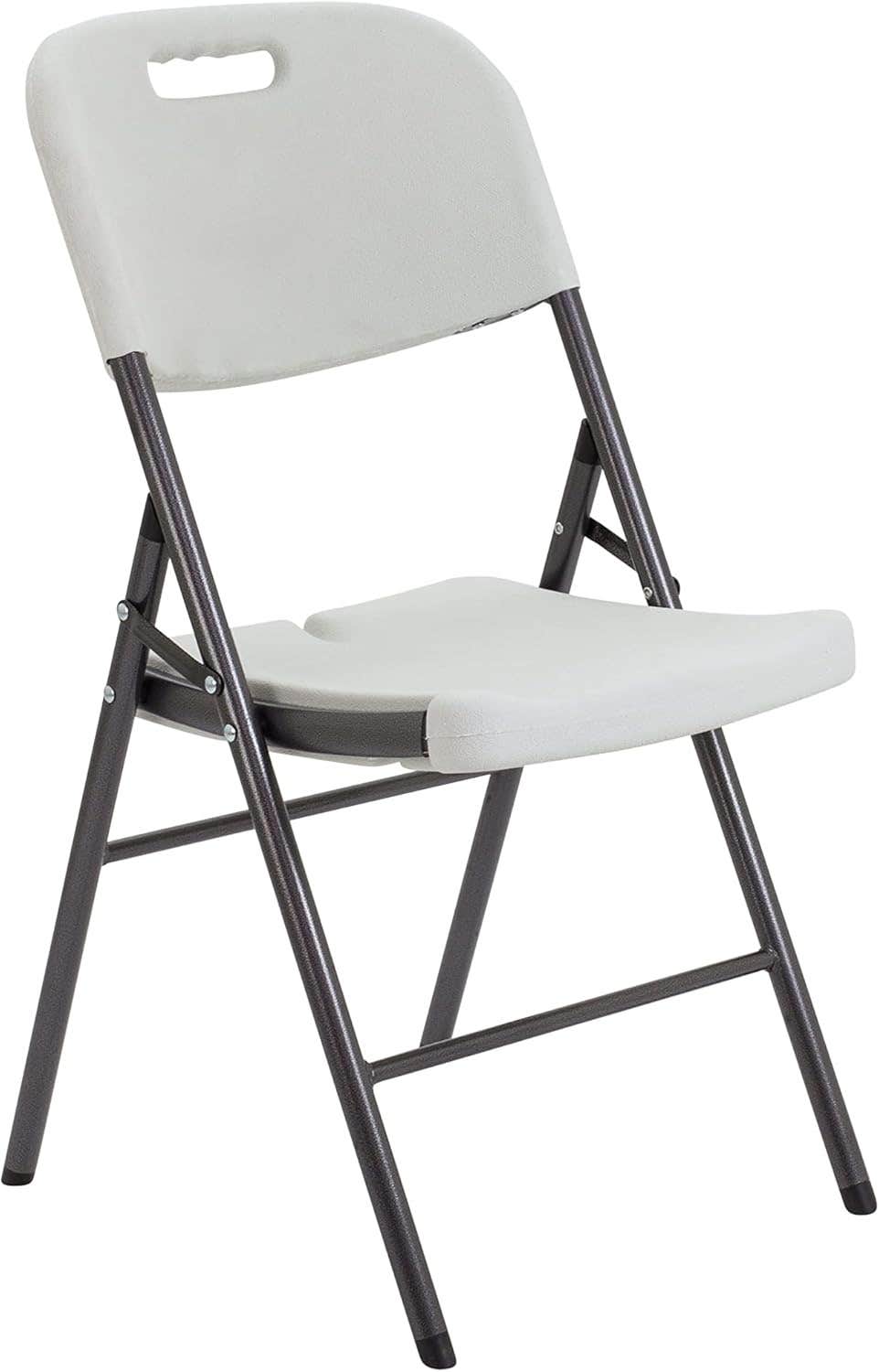 ECVV Heavy-Duty Stackable Folding Chair - Indoor/Outdoor Plastic & Steel - 200kg Capacity, Grey