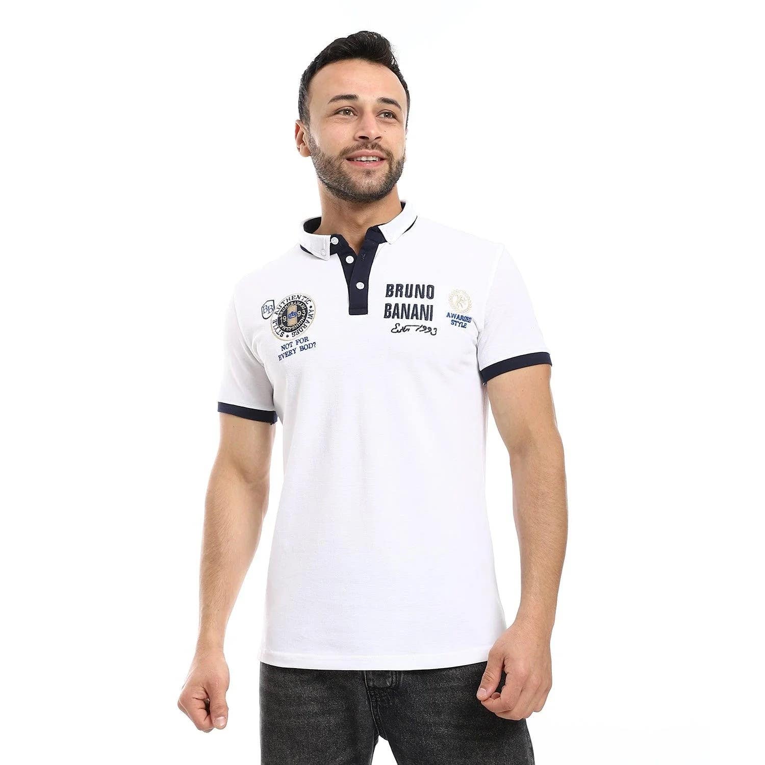 Polo T-shirt with Classic Collar and Buttons