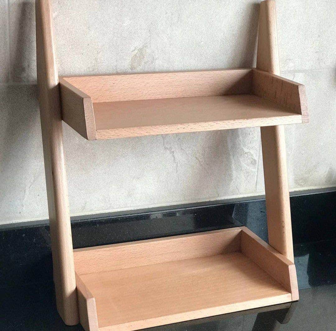 Generic 2-Tier European Beech Wood Cosmetic Organizer Shelf