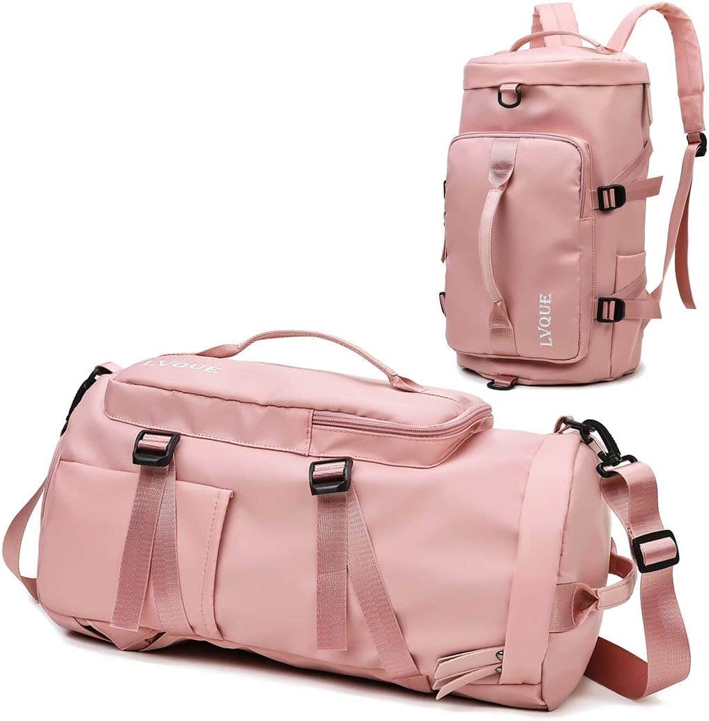 fancyfree Multipurpose Travel Backpack Gym Duffle Bag - Pink, 40L